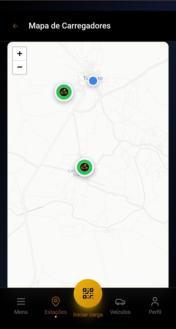 Mapa de carregadores no app Target EcoMobi
